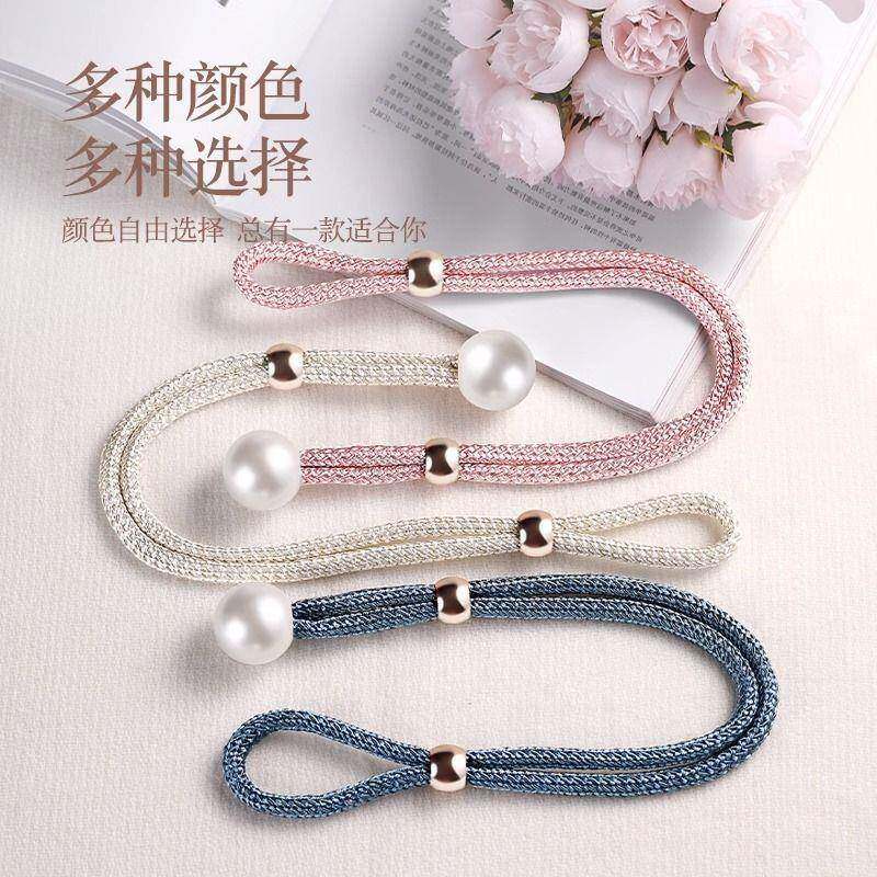 窗帘带轻奢高AL934698一绑对绑扣绳窗帘档扣环绑饰床帘收纳绳珍珠