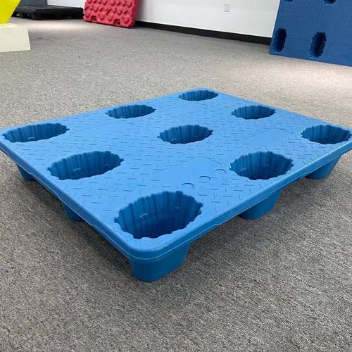 塑九吹脚塑料托盘塑胶栈板防滑防积水物流托盘EON尺标周转塑料垫