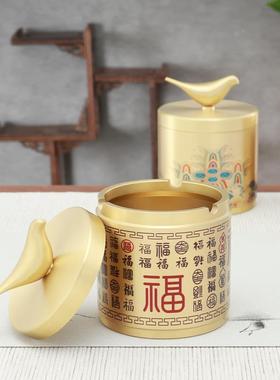 鸟小烟灰缸ins高感创意纯灰黄铜家用车载LX-RY-23带盖防飞级灰烟