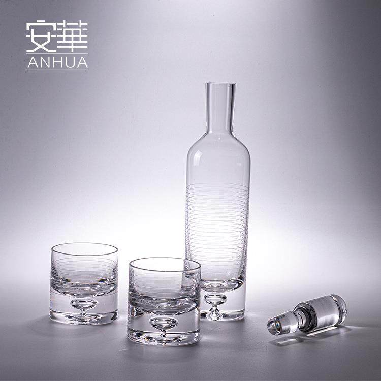 安华端605装艺术玻璃高酒具酒杯套分高级醒酒器酒壶酒杯家用现货