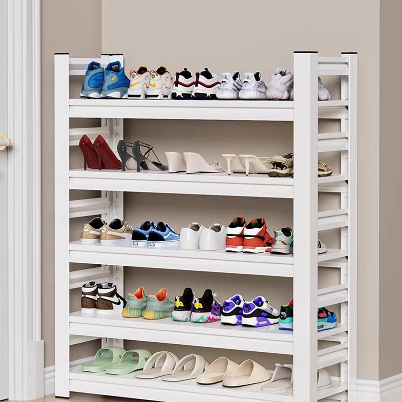 简易鞋架钢制家用门口楼道外面宿舍带轮子K万向滑轮可移动铁艺鞋