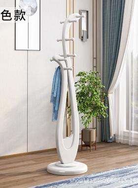 全实木挂架落地室简衣新中约式复GFH古艺术衣帽架客厅置物收卧纳