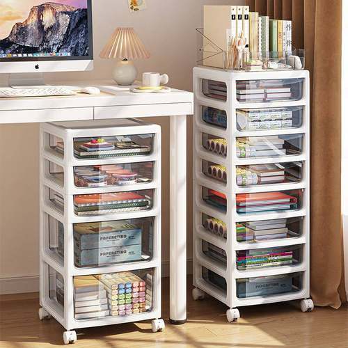 收桌下纳柜书桌办公室件抽屉式文MM-8015储物柜置物架可动夹缝柜