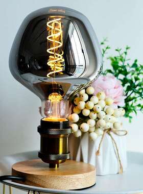 复古异形LED灯泡酒吧咖啡厅创意装饰照明灰色茶色暖光氛围台吊灯