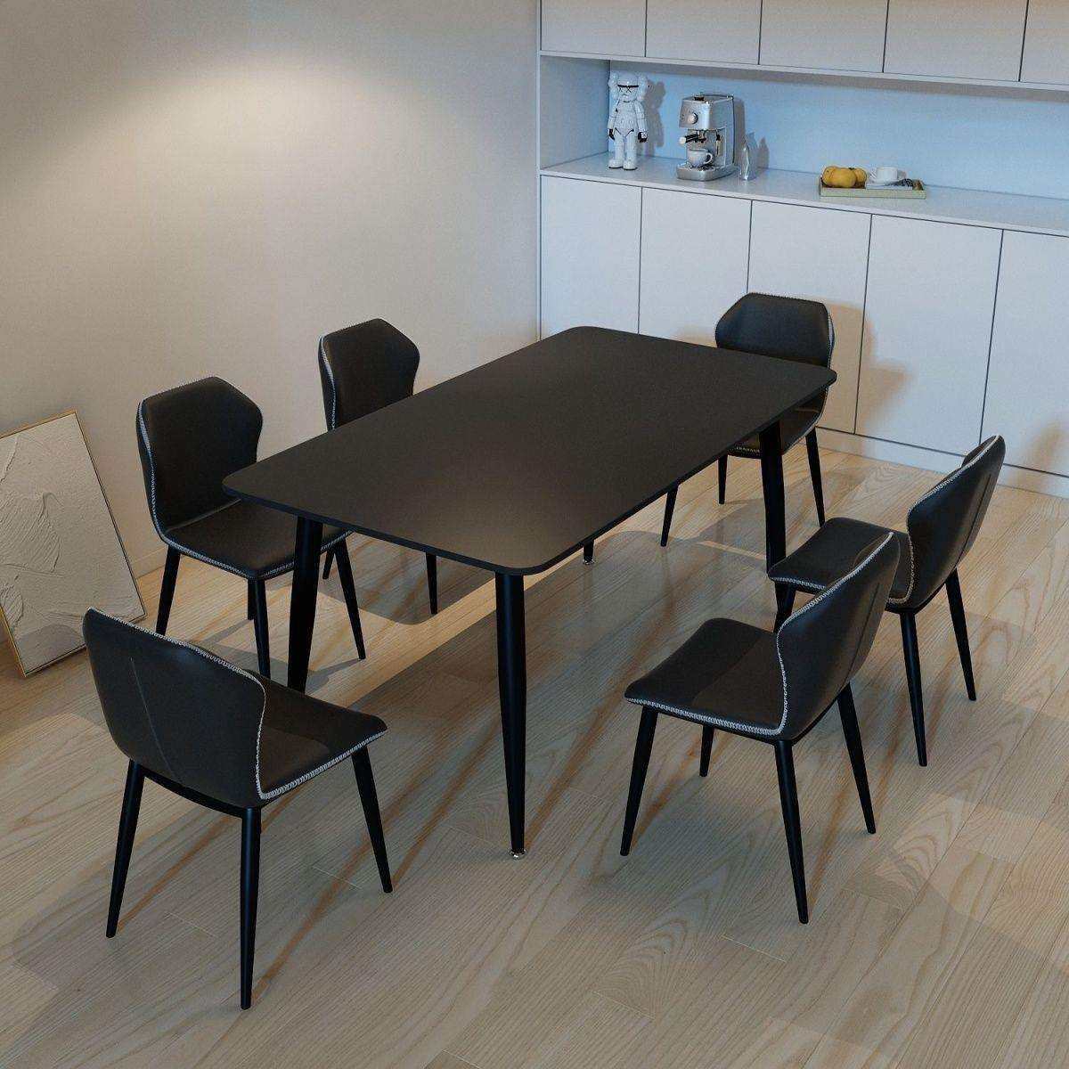 极简纯黑岩板餐桌餐桌椅家用小户型现代长方形组合意式轻奢饭桌子,电子元器件市场,其它元器件,淘宝优惠券,粉丝福利购,淘宝优惠卷
