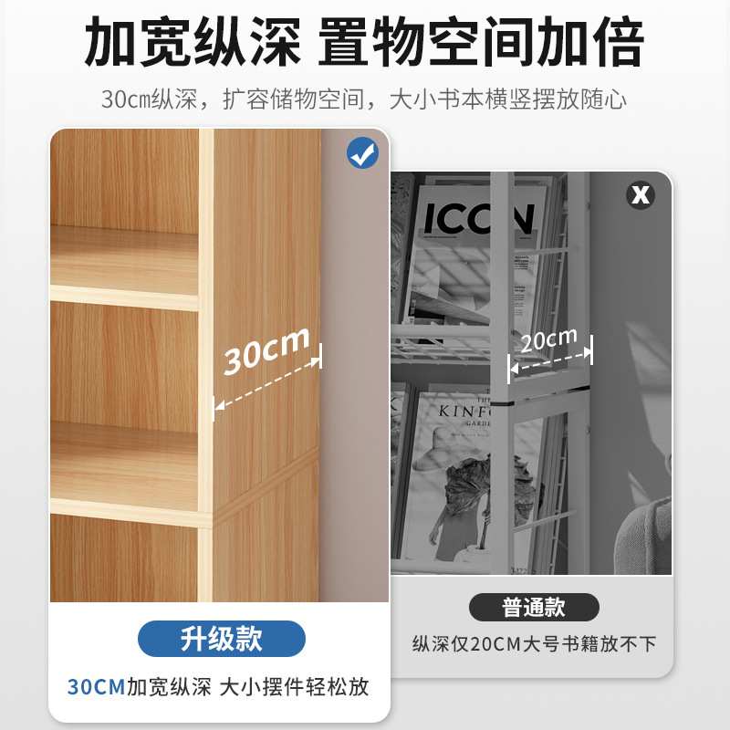 书架置物架落地多层家用客厅收纳储物窄柜儿童书柜卧室书架靠墙边