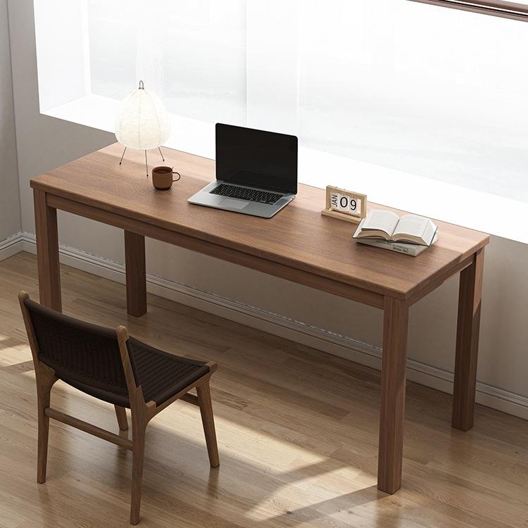实木长条桌子靠墙窄桌子办公桌双人书桌家用学习电脑桌复古工作台