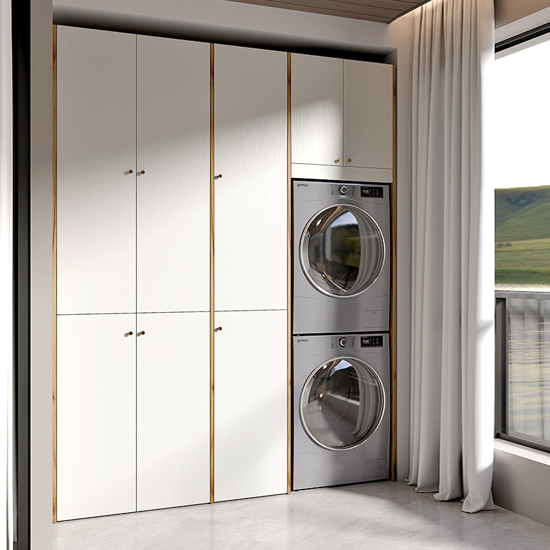 阳台储物柜大容量杂物柜靠墙一体多功能洗衣柜收纳定制柜子置物架,住宅家具,家政柜,淘宝优惠券,粉丝福利购,淘宝优惠卷