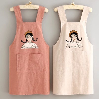 美甲纯棉布围裙不沾灰定制logo印字美甲店美睫师专用时尚工作服女