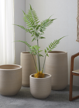 特大号陶瓷花盆高款50cm以上3z0cm大口径高筒酒店组合盆家用透气