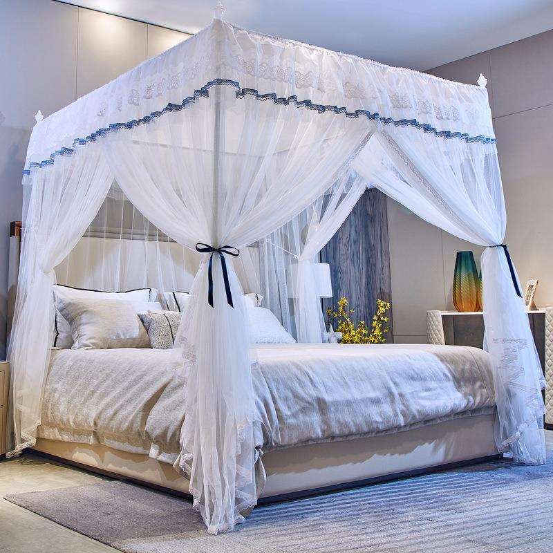 CB#新款宫廷三开门落地式蚊帐1.5m1.8m2m床家用纹章