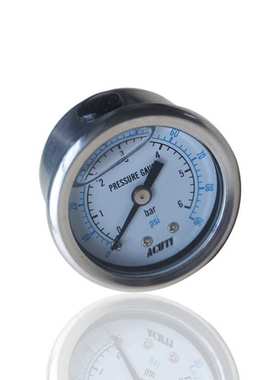 广州东莞供ACUTE不锈钢压力表轴向充油耐震液压表YN40Z 6BAR G1/8