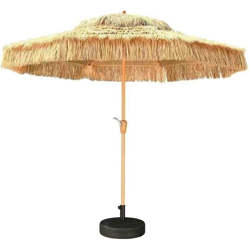 户外遮阳伞仿真稻草伞庭院民宿天台凉亭隔热农家乐茅草烤吧露营伞
