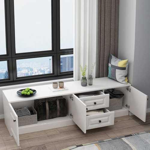 飘窗收纳柜子空间利用地柜储物柜榻榻米可坐窗台柜落地阳台柜