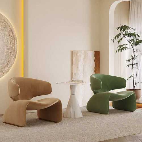 北欧布艺沙发客厅设计师创意单人沙发椅轻奢酒店休闲会客接待沙发