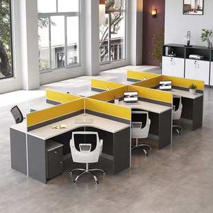 屏风办公桌椅组合带主管位职员桌时尚个性化组合员工桌隔断办公桌