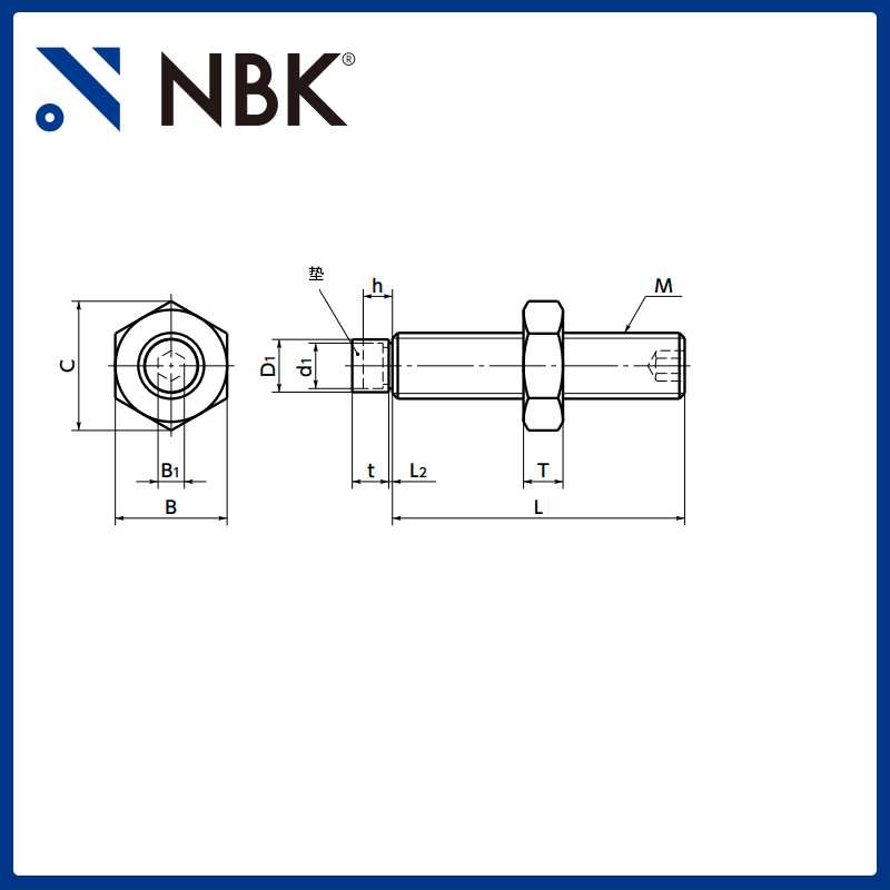 NBK SUS  带聚氨酯垫止动螺丝钢制镀镍M4~M10 机械厂家直供