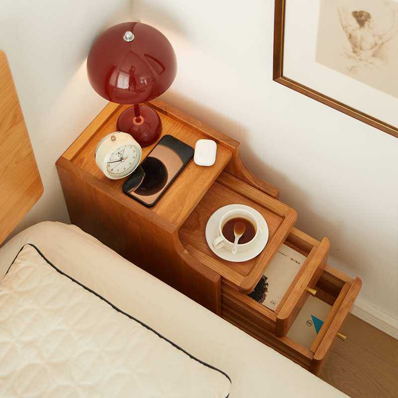 超窄实木床头柜北欧小户型樱桃木20cm迷你橡木夹缝中古小型床边柜,3C数码配件,USB灯,淘宝优惠券,粉丝福利购,淘宝优惠卷