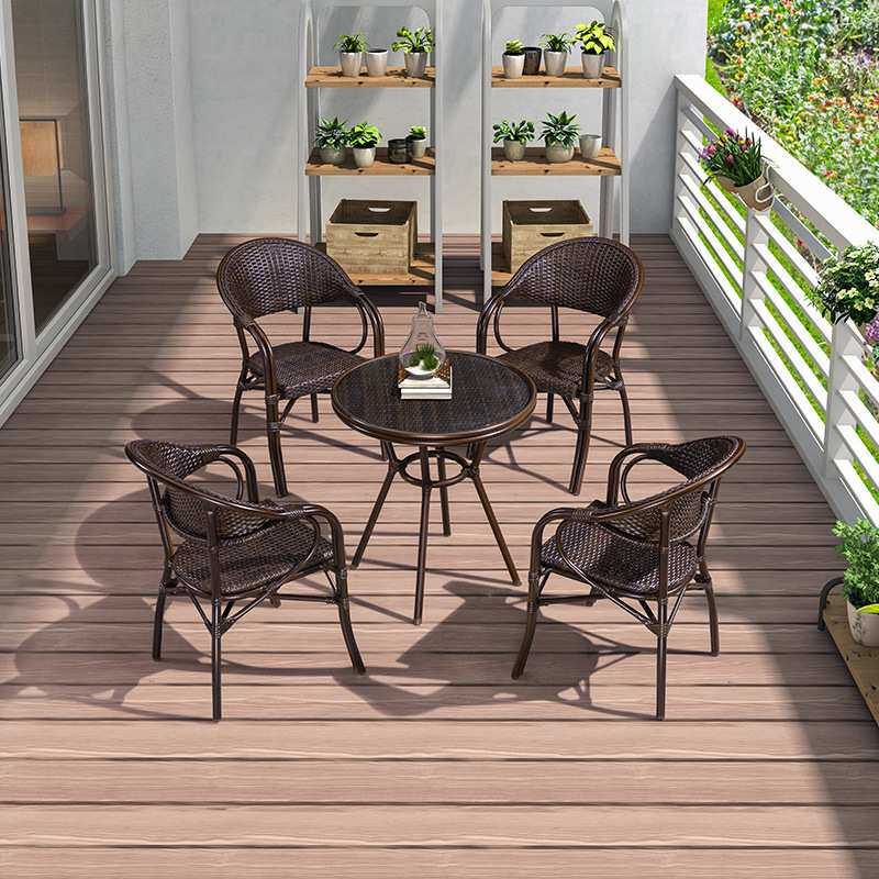 藤编户外藤椅三件套室外休闲椅花园滕椅庭院阳台茶桌椅组合