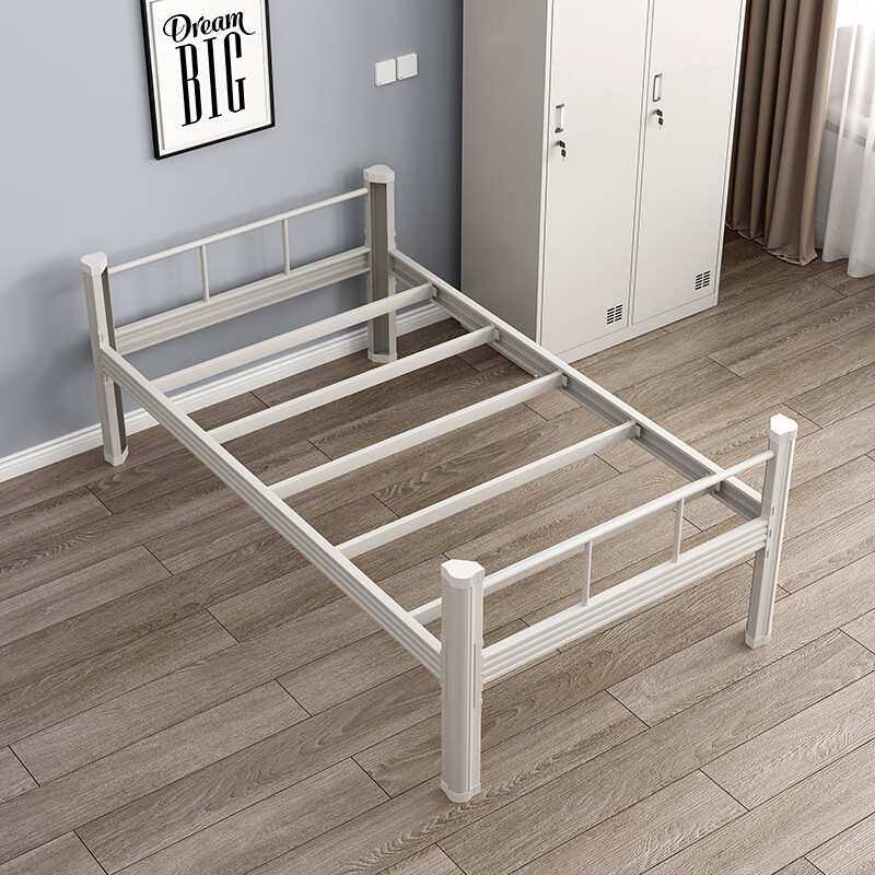 钢制单人床铁床公寓床员工宿舍床单层床值班室门卫床铁架铁艺床