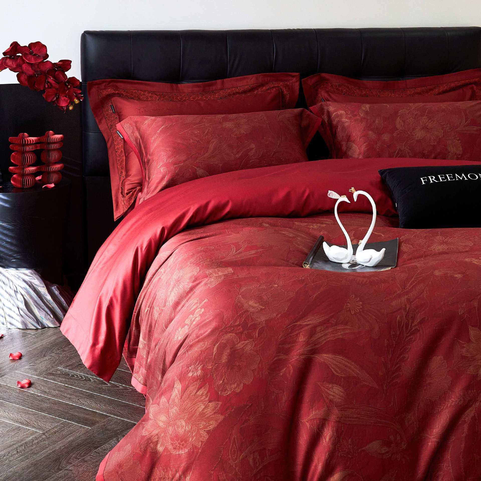 2025新款100s阿克苏长绒棉纯棉数码印花婚庆四件套