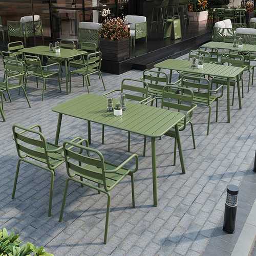 网红户外桌椅组合咖啡厅奶茶店庭院休闲桌椅子露天外摆商用餐桌椅