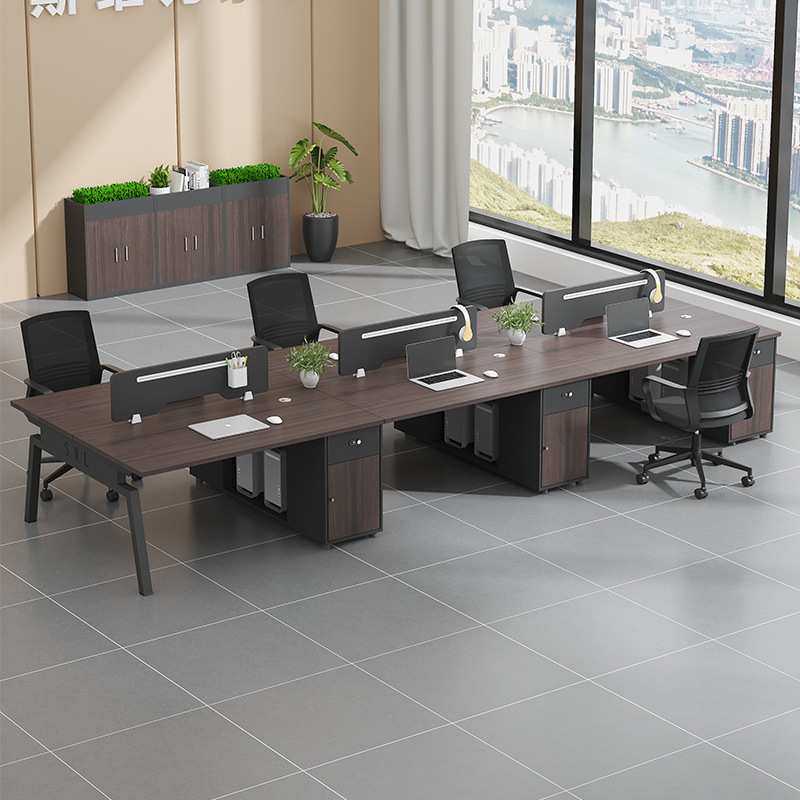 财务办公桌简约现代职员办公桌椅组合双人6人工位办公桌子办公室