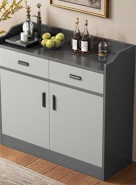 餐边柜靠墙一体家用客厅置物柜简约厨房灰色收纳柜子储物柜茶水柜