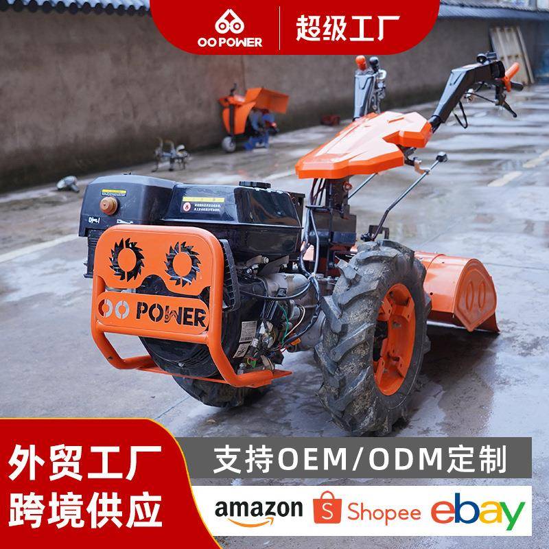 外贸多功能农机农用四驱微耕机厂家直销小型开沟扫雪开沟旋耕机