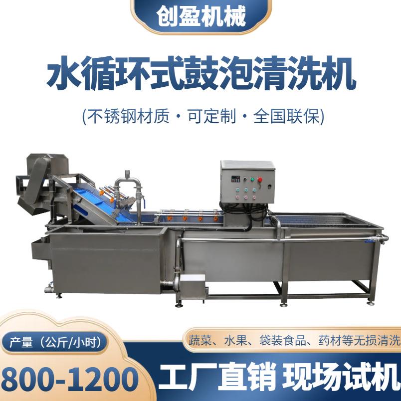 气泡鼓泡清洗机喷淋式鼓泡清洗线大型商用蔬菜水果净菜加工设备