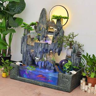 假山流水喷花泉tb-74122庭院景观鱼池户外布轮置办公园室客厅阳台