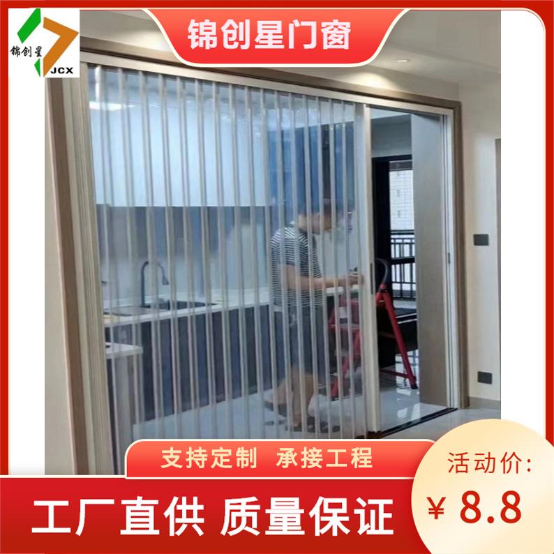 透明亚克力水晶生面板EYM双折叠推拉门隐形房厨浴卫间室隔断折叠