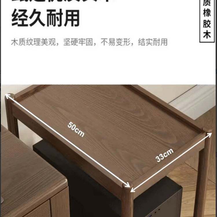 电脑主机托架打印机放置柜实木台式底座双层移动机箱支架置物架