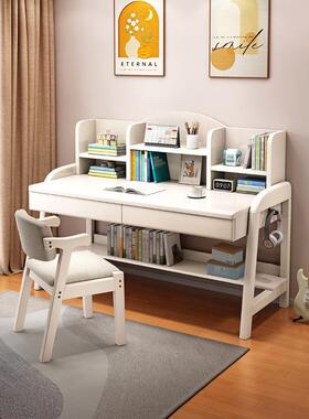 实木儿童书课桌书架一体中用小孩写YZ57#YG7字桌椅初小家学生可升