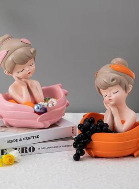 天使网红可爱女孩树脂纳摆件减压收系家居厅客玄关茶几RIN桌面装