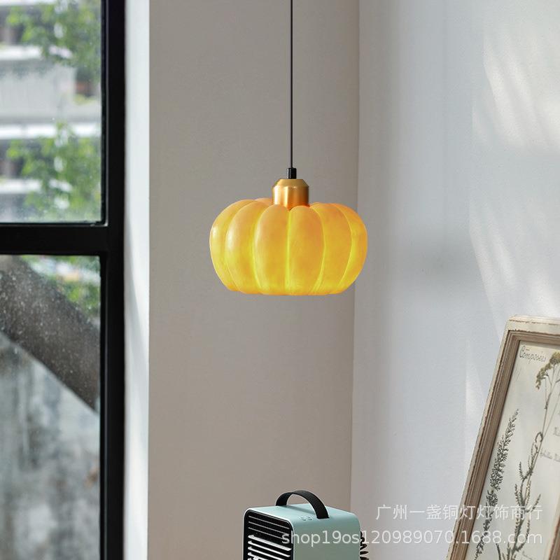 南瓜灯日式吊灯餐厅吊灯复古灯具茶室书房餐南瓜吊灯桌台吧中古室