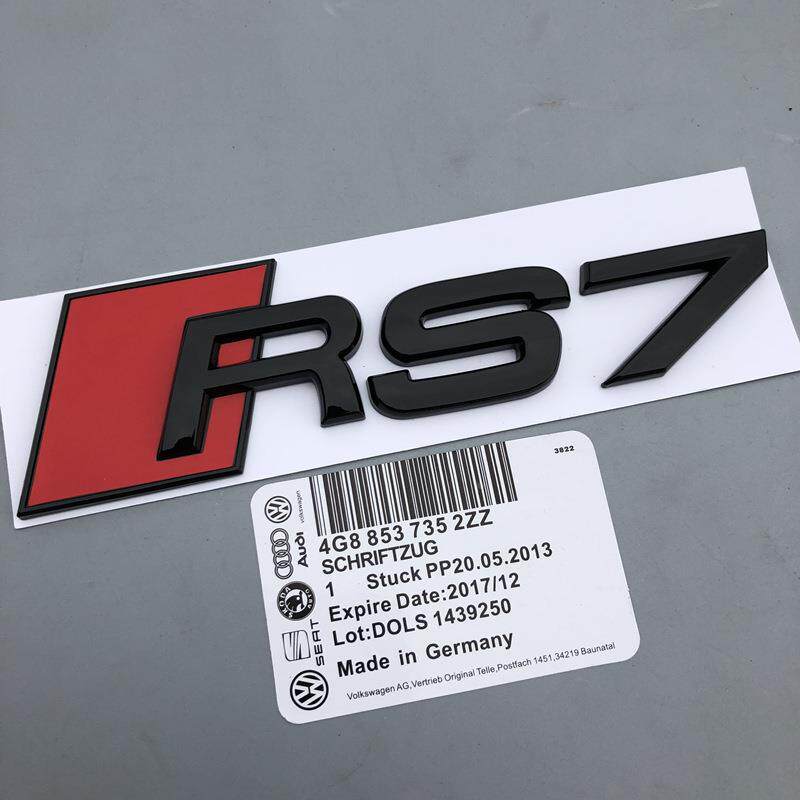 RS6S4S5S6S7车标A4LA7549AA3车贴改装亮黑色3后尾标标志