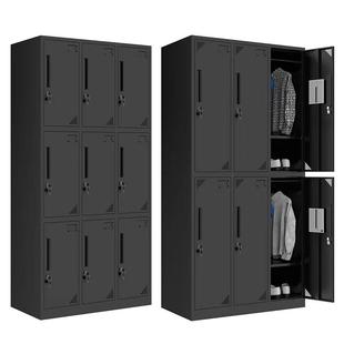 拆装 2353柜带锁收纳柜健身房铁更衣 黑色衣柜员更宿舍皮工储物STD