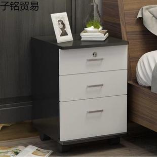 现代简约卧室宿舍床644柜型实木储物柜经济头带柜锁原木老家具