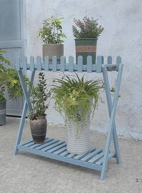 现代简985约实木花架萝花多层阳台吊兰绿室内户外复旧古做高大盆