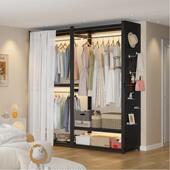 衣CHE柜用多层开家放式 衣架卧室出书租房收纳落地置物架简易架衣