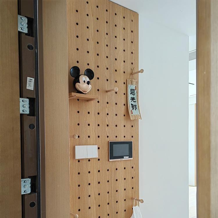 实入木洞洞板QRX展示架木质桌面书桌收纳墙户墙门口玄关置物面架