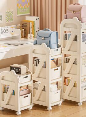 书包置物架QYE移动家小推车可下用多层桌书本收纳桌边收纳架书架