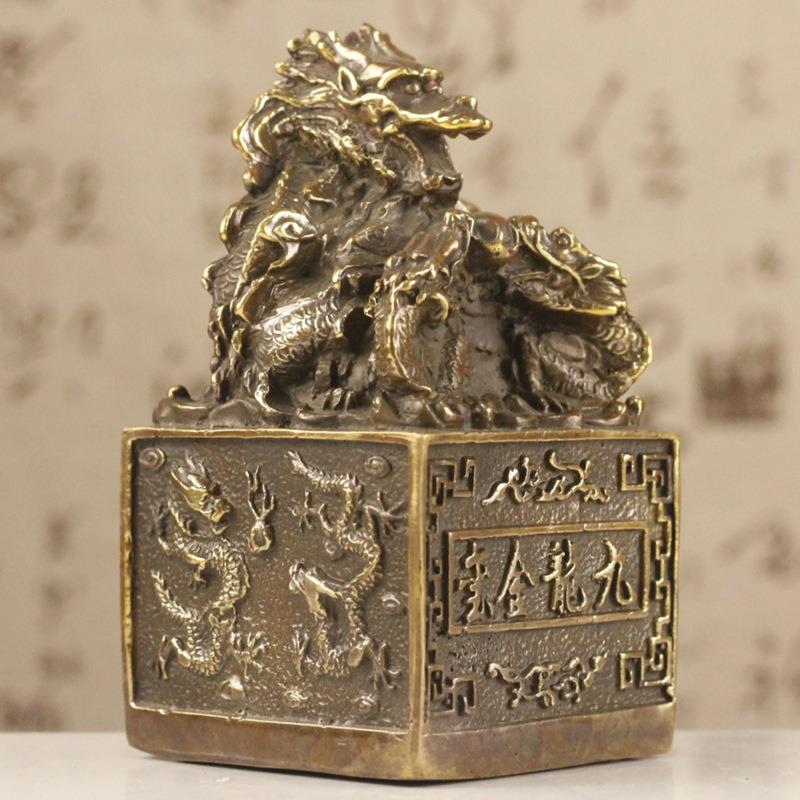 铜龙印祥龙官印九龙玉玺NDP龙摆件印章摆铜头设摆件工艺品
