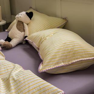 条水洗棉纯棉被套a类色织全件棉被罩三套学生宿单舍人被LY-A类色