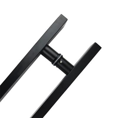 加厚不锈钢方管烤拉手漆哑黑玻璃门把大手门拉别墅手MZG木门大拉