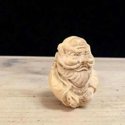 小古架叶黄杨木雕博摆件神玩像天师钟馗手把件男士VUT随身文工艺