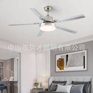 铁叶风扇灯吊扇家用客厅餐厅大风力一体带灯风扇现代简约电扇吊灯