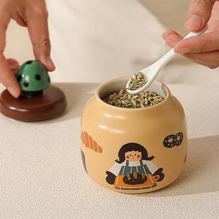 新陶味瓷调罐密家封防潮盐罐调料盒用厨TTqwufzf房款佐料味精收纳