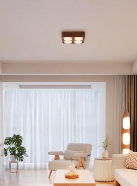 筒斗胆灯格栅灯卧室客厅无主灯复过花古天灯新中式走KLR廊道灯明